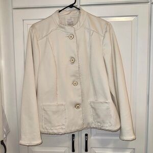 Chico's Ivory Button-Front Blazer